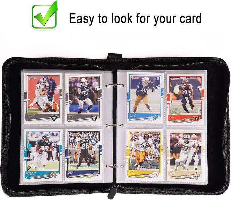 CDROPS Card Binder Compatible with Football Card, Trading Card, for MTG and Other TCG, Fits 400 Cards with 50 Removable Pages, Card Holder Collector for Standard Size Card - Image 4